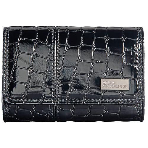 Nikon Coolpix S Series Faux Crocodile Skin Case (Black) 11747