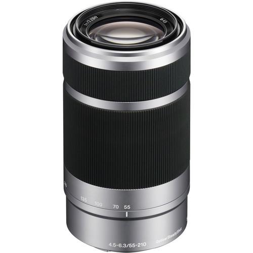 Sony E 55-210mm f/4.5-6.3 OSS E-Mount Lens (Silver) SEL55210, Sony, E, 55-210mm, f/4.5-6.3, OSS, E-Mount, Lens, Silver, SEL55210,