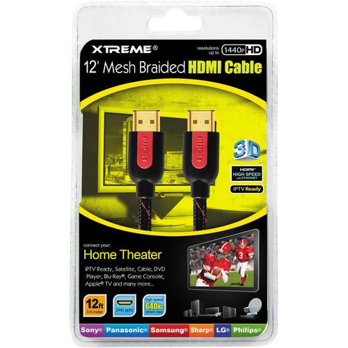 Xtreme Cables 3' High-Speed Braided HDMI Cable 84103, Xtreme, Cables, 3', High-Speed, Braided, HDMI, Cable, 84103,