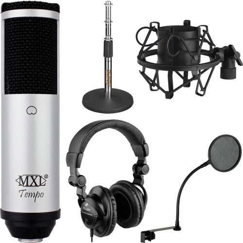 MXL Tempo USB Microphone Bundle (Black and Silver), MXL, Tempo, USB, Microphone, Bundle, Black, Silver,