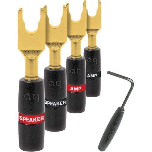 AudioQuest Set of Four Silver Sure Grip Spade Speaker 68-092-55