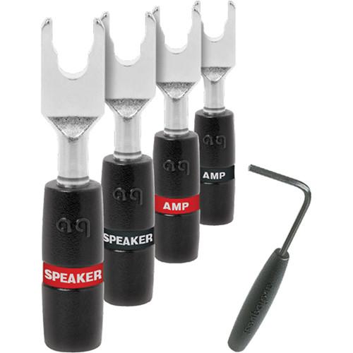 AudioQuest Set of Four Silver Sure Grip Spade Speaker 68-092-55, AudioQuest, Set, of, Four, Silver, Sure, Grip, Spade, Speaker, 68-092-55