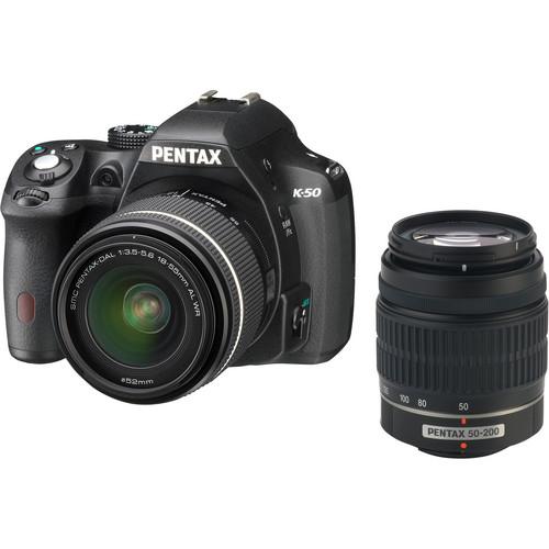 Pentax K-50 DSLR Camera with 18-55mm and 50-200mm Lenses 10997, Pentax, K-50, DSLR, Camera, with, 18-55mm, 50-200mm, Lenses, 10997