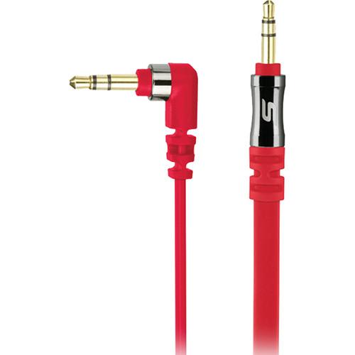 Scosche flatOUT - Flat Audio Cable (Red, 3') AUX3FR