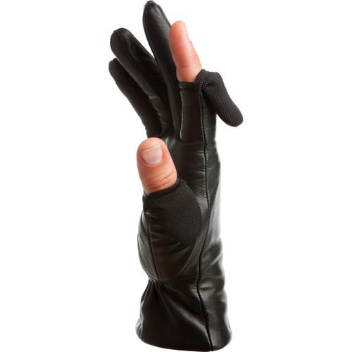 Freehands Women's Leather Gloves (Medium, Black) 41021LM