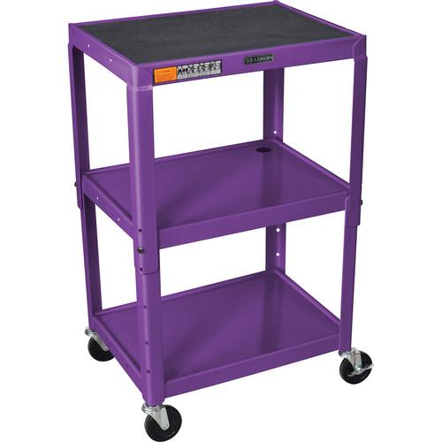 H. Wilson W42A Adjustable Steel AV Cart with 3 Shelves W42AG