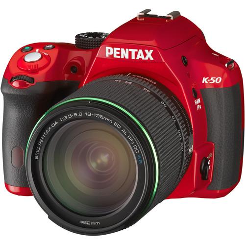 Pentax K-50 DSLR Camera with 18-55mm Lens (Red) 10985