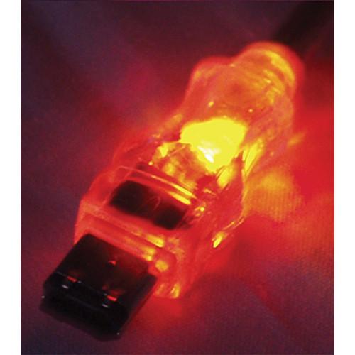 QVS FireWire/i.Link 6-Pin to 4-Pin Translucent CC1394B-06RDL