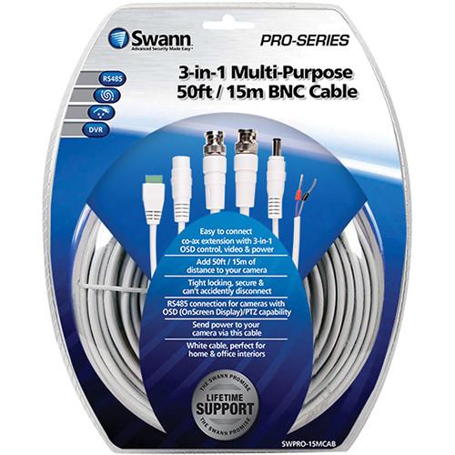 Swann 3-in-1 Multi-Purpose BNC Cable (100') SWPRO-30MCAB-GL, Swann, 3-in-1, Multi-Purpose, BNC, Cable, 100', SWPRO-30MCAB-GL,