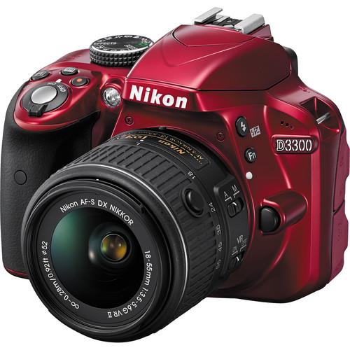 Nikon D3300 DSLR Camera with 18-55mm Lens (Red) 1533, Nikon, D3300, DSLR, Camera, with, 18-55mm, Lens, Red, 1533,