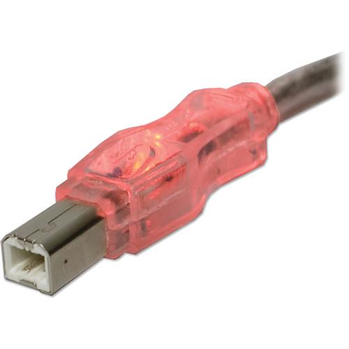 QVS USB 2.0 Male A to B Translucent Cable with Red CC2209C-03RDL, QVS, USB, 2.0, Male, A, to, B, Translucent, Cable, with, Red, CC2209C-03RDL