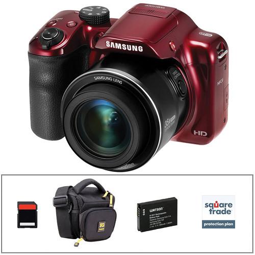 Samsung WB1100F Smart Digital Camera Deluxe Kit (Red)