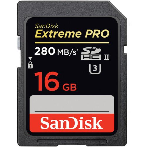 SanDisk 16GB Extreme PRO SDHC UHS-II Memory Card, SanDisk, 16GB, Extreme, PRO, SDHC, UHS-II, Memory, Card