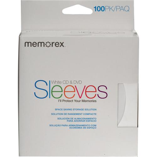 Memorex CD/DVD White Paper Sleeves with Clear Windows 01961