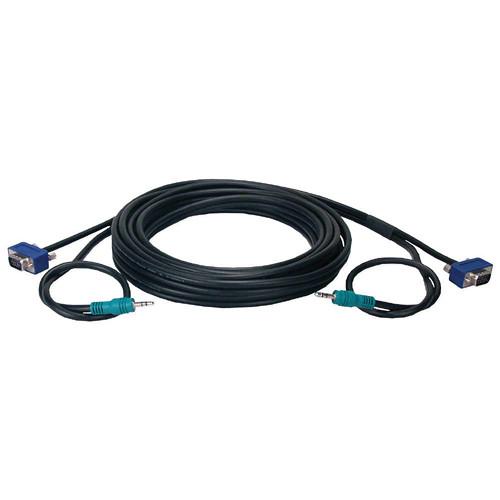 QVS HD15 Male to Male VGA Cable with Audio Connector CC388MA-25, QVS, HD15, Male, to, Male, VGA, Cable, with, Audio, Connector, CC388MA-25