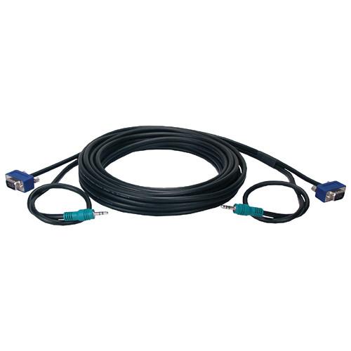 QVS HD15 Male to Male VGA Cable with Audio Connector CC388MA-25, QVS, HD15, Male, to, Male, VGA, Cable, with, Audio, Connector, CC388MA-25