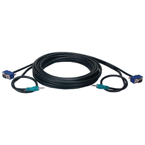 QVS HD15 Male to Male VGA Cable with Audio Connector CC388MA-50, QVS, HD15, Male, to, Male, VGA, Cable, with, Audio, Connector, CC388MA-50