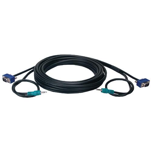 QVS HD15 Male to Male VGA Cable with Audio Connector CC388MA-50