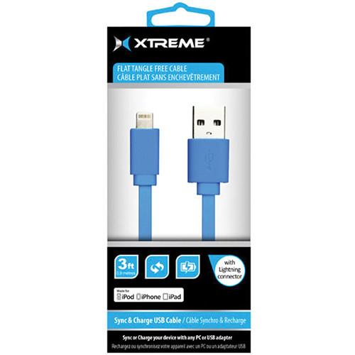 Xtreme Cables 3' USB to 8-Pin Lightning Flat Tangle Free 51832, Xtreme, Cables, 3', USB, to, 8-Pin, Lightning, Flat, Tangle, Free, 51832