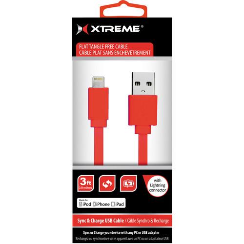 Xtreme Cables 3' USB to 8-Pin Lightning Flat Tangle Free 51832