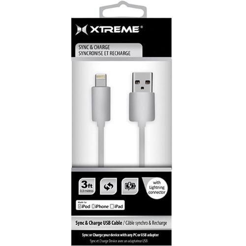 Xtreme Cables 3' USB to 8-Pin Lightning Flat Tangle Free 59861