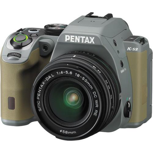 Pentax K-S2 DSLR Camera with 18-50mm Lens (Stone Gray) 13962