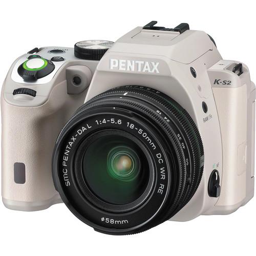 Pentax K-S2 DSLR Camera with 18-50mm Lens (White/Lime) 13958
