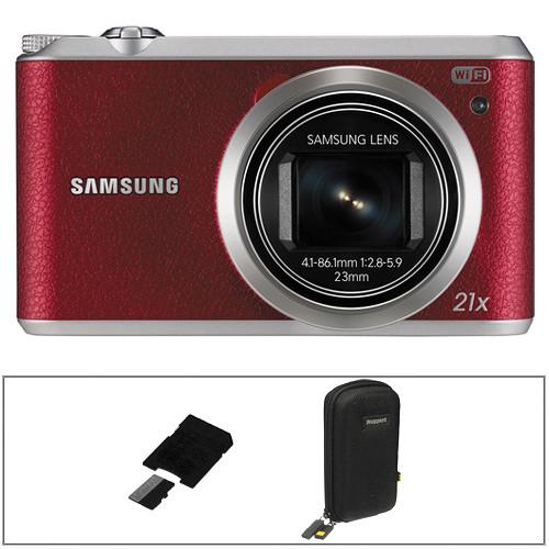 Samsung WB350F Smart Digital Camera Basic Kit (Red)