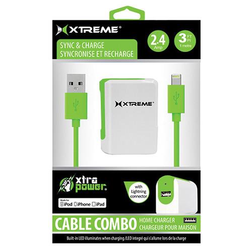 Xtreme Cables 2.4 Amp Home Charger with 8-pin Cable, 3' 82463