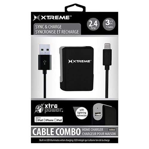Xtreme Cables 2.4 Amp Home Charger with 8-pin Cable, 3' 82464, Xtreme, Cables, 2.4, Amp, Home, Charger, with, 8-pin, Cable, 3', 82464