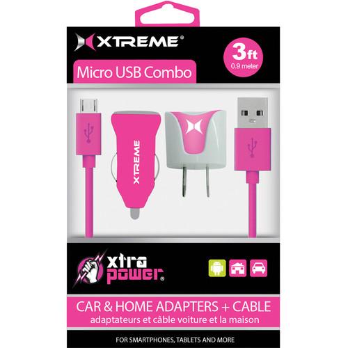 Xtreme Cables Micro USB Home and Car Charging Kit (Red) 88363