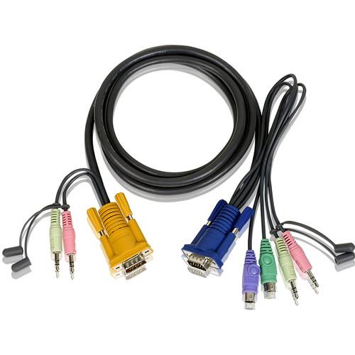 ATEN 2L-5306P SPHD-15 to VGA, PS/2, and Audio KVM Cable 2L5306P, ATEN, 2L-5306P, SPHD-15, to, VGA, PS/2, Audio, KVM, Cable, 2L5306P