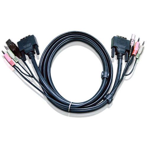 ATEN 2L-7D02U USB DVI-D Single Link KVM Cable (6') 2L7D02U, ATEN, 2L-7D02U, USB, DVI-D, Single, Link, KVM, Cable, 6', 2L7D02U,