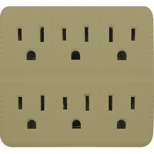Go Green 6-Outlet Wall Tap Adapter (Tan) GG-16000TT, Go, Green, 6-Outlet, Wall, Tap, Adapter, Tan, GG-16000TT,