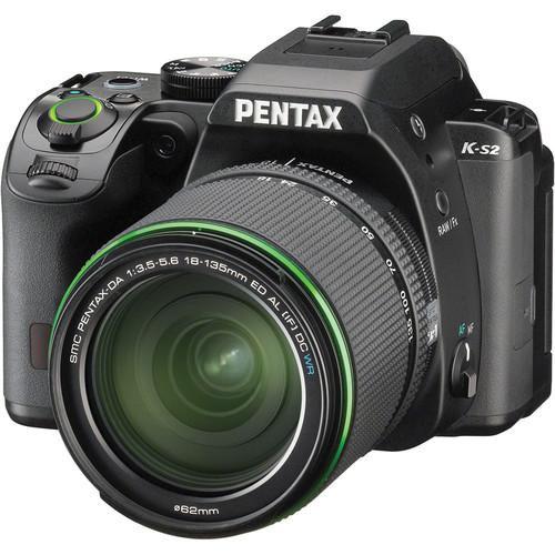 Pentax K-S2 DSLR Camera with 18-135mm Lens (Black/Orange) 13196