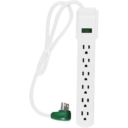 Go Green 6-Outlet Surge Protector (White, 3') GG-16103MS