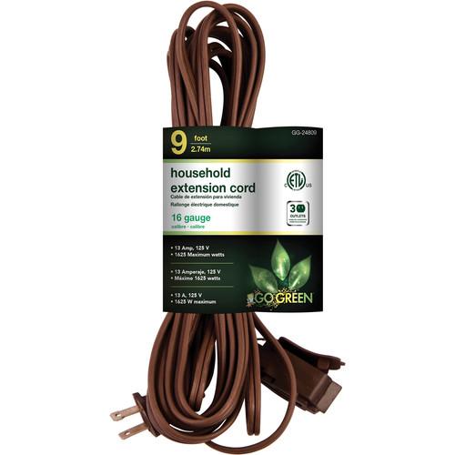 Go Green Household Extension Cord (9', Brown) GG-24809, Go, Green, Household, Extension, Cord, 9', Brown, GG-24809,