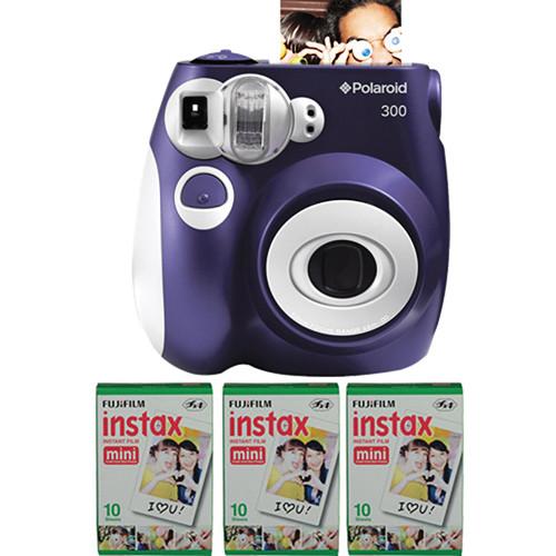 Polaroid 300 Instant Film Camera with Instant Film Kit (Purple), Polaroid, 300, Instant, Film, Camera, with, Instant, Film, Kit, Purple,