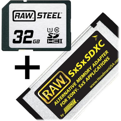 Hoodman 128GB SDXC Memory Card RAW STEEL Class 10 SXSKIT128U1