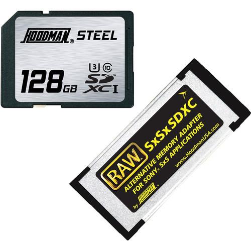 Hoodman 128GB SDXC Memory Card RAW STEEL Class 10 SXSKIT128U1