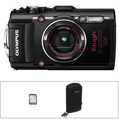 Olympus Stylus TOUGH TG-4 Digital Camera Basic Kit (Red)