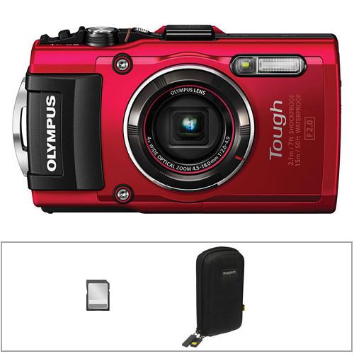 Olympus Stylus TOUGH TG-4 Digital Camera Basic Kit (Red)
