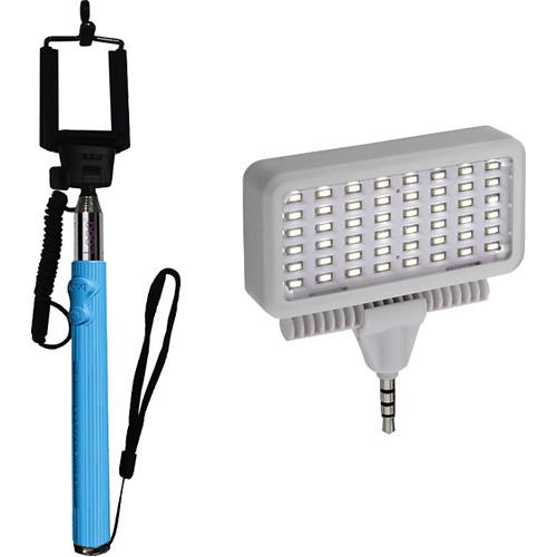 Looq DG Selfie Arm with Mobile LED Light Set Kit (Blue)