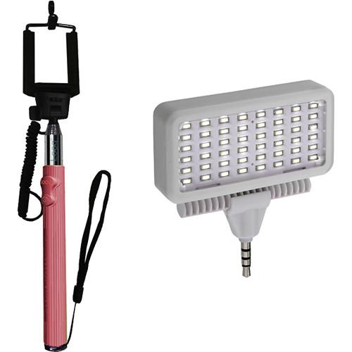 Looq DG Selfie Arm with Mobile LED Light Set Kit (Pink)