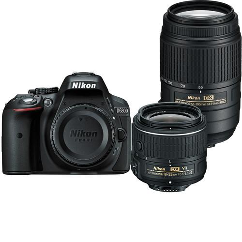 Nikon D5300 DSLR Camera with 18-55mm and 55-300mm Lenses 13488