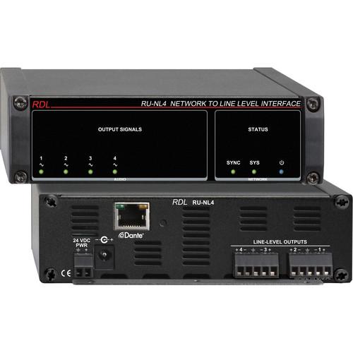 RDL RU-NL4 Network to Line-Level Interface (Four-Channel) RU-NL4