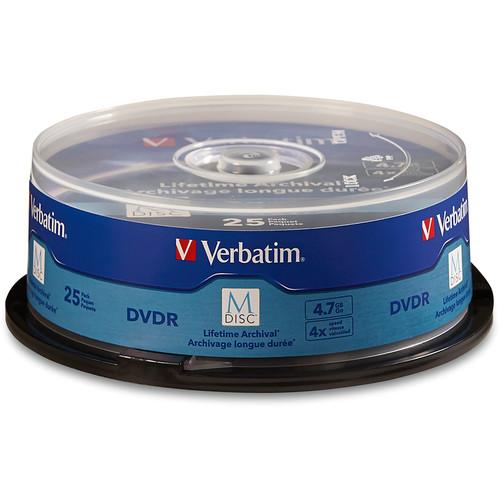 Verbatim M-Disc 4.7GB DVD-R Discs (Spindle, 25-Pack) 98908