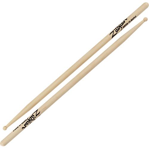 Zildjian Super 7A Maple Drumsticks with Wood Round Tips S7AMG-1