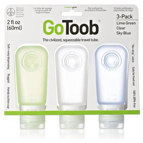HUMANGEAR GoToob 3-Pack 2 oz Squeezable Travel Tubes HG-0185, HUMANGEAR, GoToob, 3-Pack, 2, oz, Squeezable, Travel, Tubes, HG-0185,