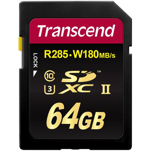 Transcend 64GB Ultimate UHS-II SDXC Memory Card (U3) TS64GSD2U3, Transcend, 64GB, Ultimate, UHS-II, SDXC, Memory, Card, U3, TS64GSD2U3